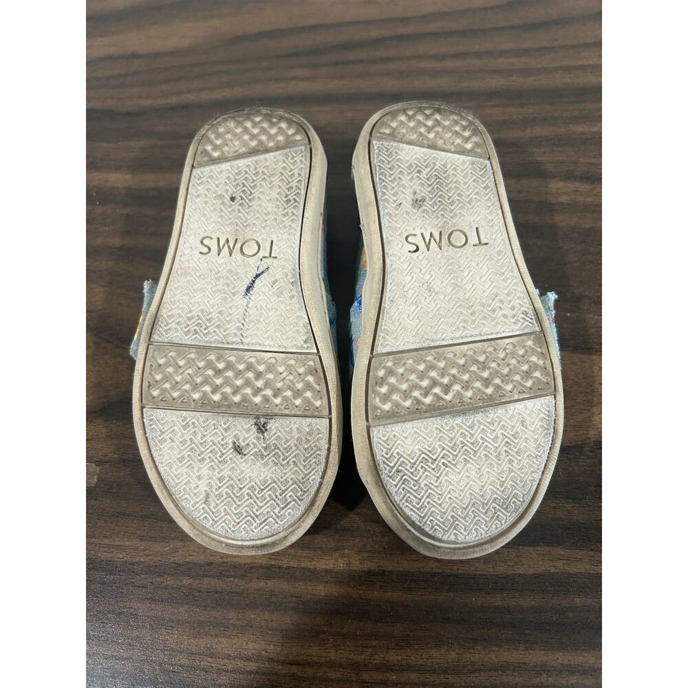 TOMS Alpargata Blue Denim Dino Slip‎ On Toddler Size 7 Shoes Dinosaur Sneakers - Picture 10 of 12